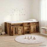 Struttura Letto Loft con Armadietto con porta 3 pz Legno antico