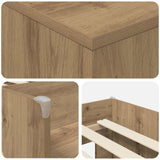 Struttura Letto Loft con Armadietto 3 pz Rovere Artigianale