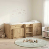 Struttura Letto Loft con Armadietto 3 pz Rovere Artigianale
