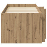 Struttura Letto Loft con Armadietto 3 pz Rovere Artigianale