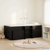 Struttura Letto Loft con Mobile 3 pcs Nero Legno truciolato