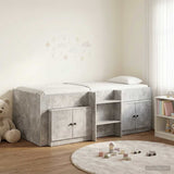 Struttura Letto Loft con Mobile con porta 3 pz Grigio Cemento