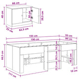 Struttura Letto Loft con Mobile con porta 3 pcs Rovere Fumo