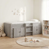 Struttura Letto Loft con Mobile con porta 3 pz Sonoma grigio