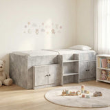 Struttura Letto Loft con Mobile con porta 3 pz Grigio Cemento