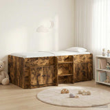 Struttura Letto Loft con Mobile con porta 3 pz Rovere Fumo