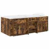 Struttura Letto Loft con Mobile con porta 3 pz Rovere Fumo