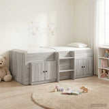 Struttura Letto Loft con Mobile con porta 3 pz Sonoma grigio