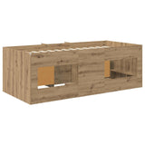 Struttura Letto Loft con Mobile 3 pz Rovere Artigianale
