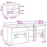 Struttura Letto Loft con Mobile 3 pz Grigio Cemento