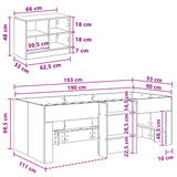 Struttura Letto Loft con Mobile 3 pz Rovere Fumo