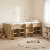 Struttura Letto Loft con Mobile 3 pz Rovere Artigianale