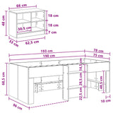 Struttura Letto Loft con Mobile 3 pz Grigio Cemento