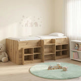 Struttura Letto Loft con Mobile 3 pz Rovere Artigianale