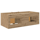 Struttura Letto Loft con Mobile 3 pz Rovere Artigianale