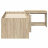 Letto alto per bambini con scrivania 2 pz Rovere Sonoma