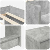 Letto alto per bambini con scrivania 2 pz Grigio Cemento