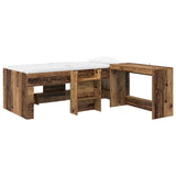 Letto alto per bambini con scrivania 2 pz Legno antico