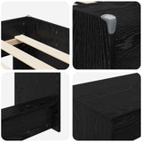 Struttura del Letto con Scrivania 2 pz Rovere Nero