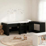 Struttura del Letto con Scrivania 2 pz Rovere Nero