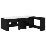 Struttura del Letto con Scrivania 2 pz Rovere Nero