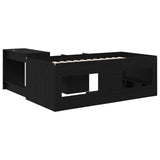 Struttura del Letto con Scrivania 2 pz Rovere Nero
