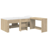 Struttura del Letto con Scrivania 2 pz Rovere Sonoma