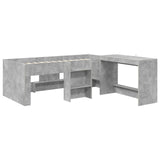 Struttura del Letto con Scrivania 2 pz Grigio Cemento