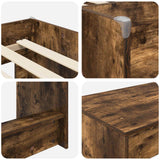 Struttura del Letto con Scrivania 2 pz Rovere Fumo