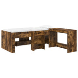Struttura del Letto con Scrivania 2 pz Rovere Fumo