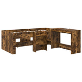 Struttura del Letto con Scrivania 2 pz Rovere Fumo