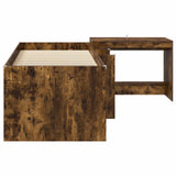 Struttura del Letto con Scrivania 2 pz Rovere Fumo