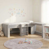Struttura del Letto con Scrivania 2 pz Sonoma grigio