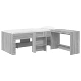 Struttura del Letto con Scrivania 2 pz Sonoma grigio