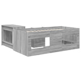 Struttura del Letto con Scrivania 2 pz Sonoma grigio