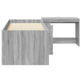 Struttura del Letto con Scrivania 2 pz Sonoma grigio