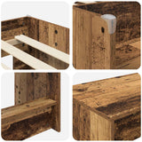 Struttura del Letto con Scrivania 2 pz Legno antico