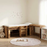 Struttura del Letto con Scrivania 2 pz Legno antico