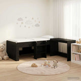 Letto alto per bambini con scrivania 2 pz Rovere Nero