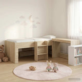 Letto alto per bambini con scrivania 2 pz Rovere Sonoma