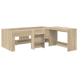 Letto alto per bambini con scrivania 2 pz Rovere Sonoma