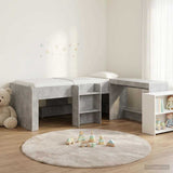 Letto alto per bambini con scrivania 2 pz Grigio Cemento