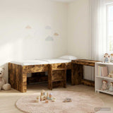 Letto alto per bambini con scrivania 2 pz Rovere Fumo