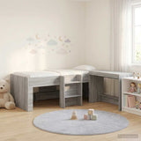 Letto alto per bambini con scrivania 2 pz Sonoma grigio
