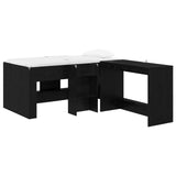 Letto alto per bambini con scrivania 2 pz Rovere Nero