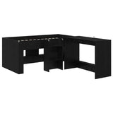 Letto alto per bambini con scrivania 2 pz Rovere Nero