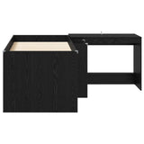 Letto alto per bambini con scrivania 2 pz Rovere Nero