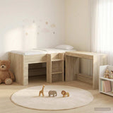 Letto alto per bambini con scrivania 2 pz Rovere Sonoma