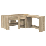 Letto alto per bambini con scrivania 2 pz Rovere Sonoma
