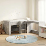 Letto alto per bambini con scrivania 2 pz Grigio Cemento